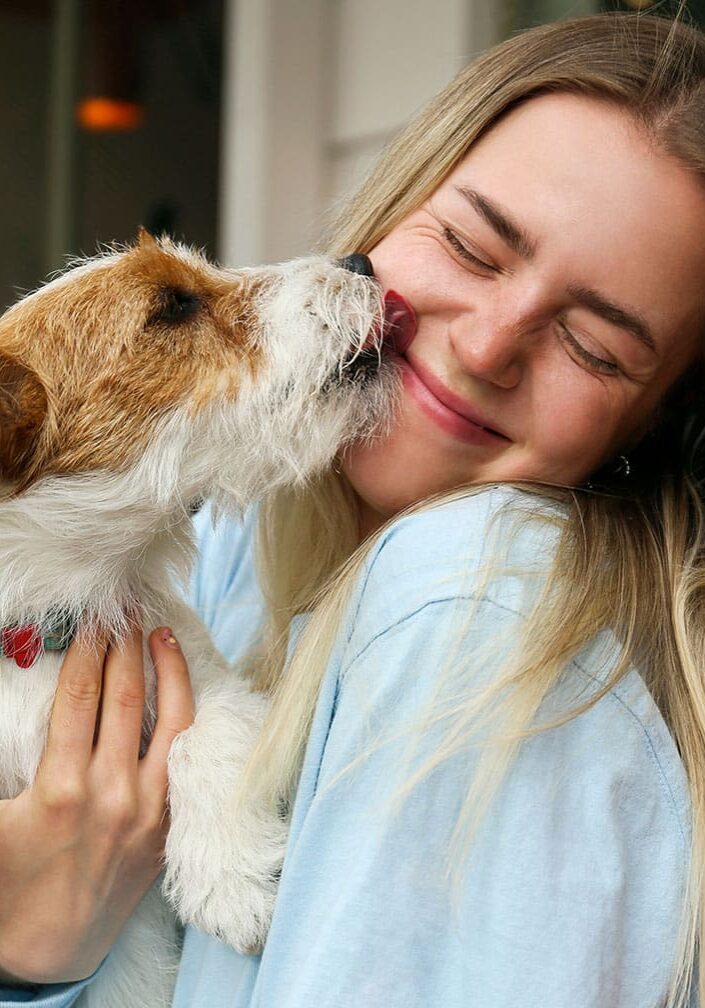 Dog Licking Owners Face